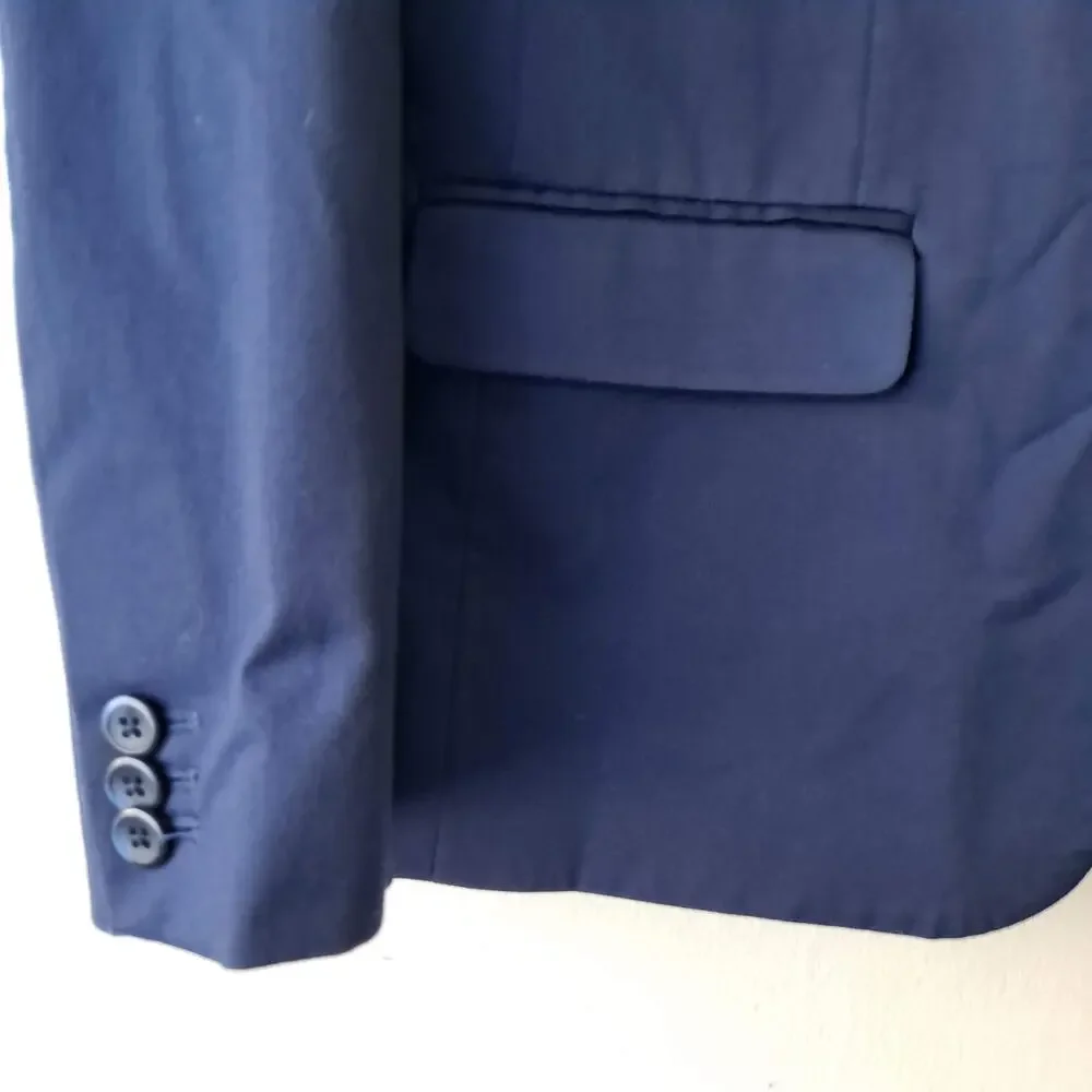 Nordstrom Navy Single Breasted 2 Button Career Work Blazer Jacket Boys Size 16